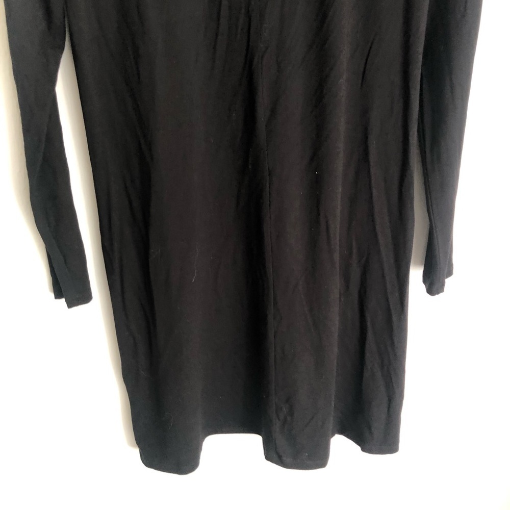 Eileen Fisher Size Small Black Long Sleeve Back Button Dress - Picture 8 of 9